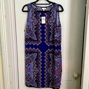 J. Jill sleeveless dress - indigo multi.  Medium.  100% rayon.